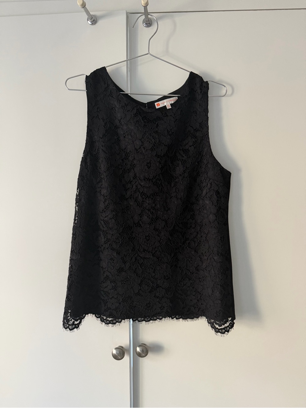 Jude Connally Black Lace Sleeveless Blouse Size XL in perfect condition